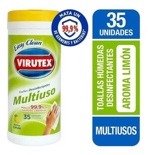 Toallas Húmedas Desinfectantes Multiuso X35un Limón Virutex-1