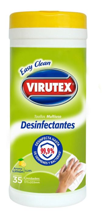 Toallas Húmedas Desinfectantes Multiuso X35un Limón Virutex-2