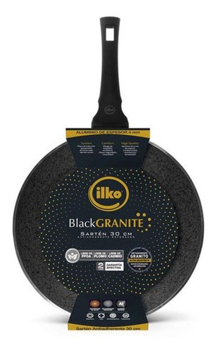 Sartén 30 Cm Antiadherente Granito Black Granite Ilko-0