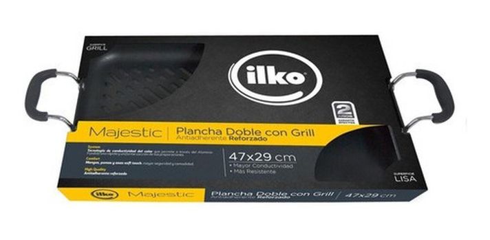 Plancha Doble 46 X 28 Cm Antiadherente Majestic Ilko-1