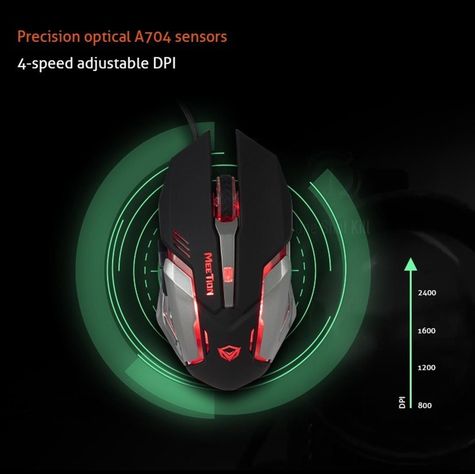 Mouse Gamer Meetion M915 Mt-m915 Black Mouse Óptico-3