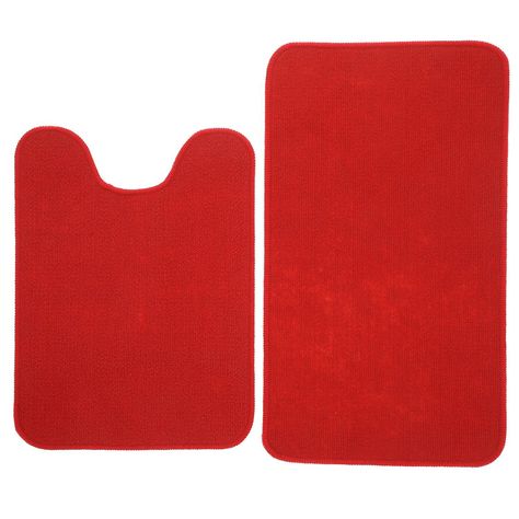 Set De Baño Antideslizante Rojo-1