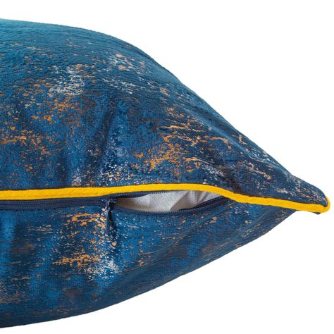 Cojin Mas Funda Decorativa Patina Palais Azul  45x45 Cm-2