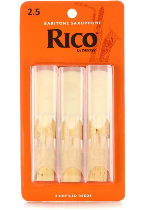 Caja de 3 cañas Rico RLA0325 para Saxofón Baritono 2.5-0