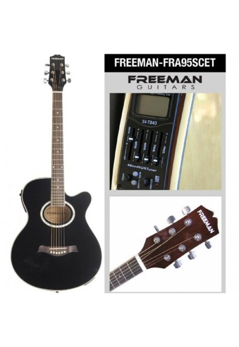 Guitarra electroacústica Freeman FRA95SCET color negro-1