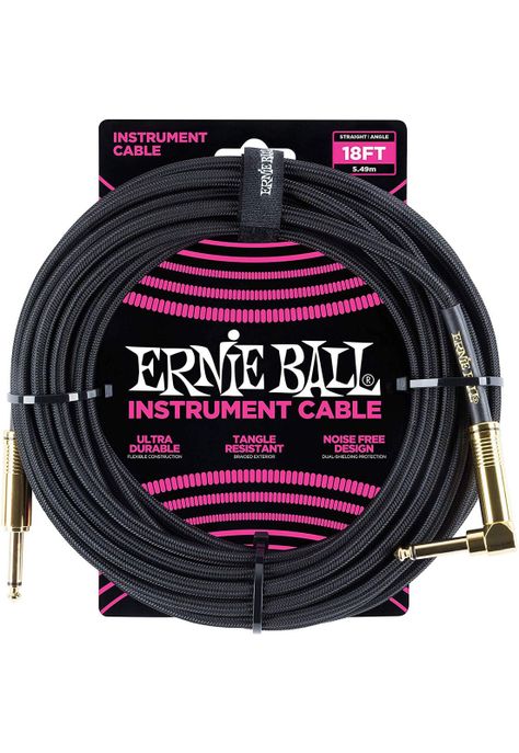 Cable de instrumento Ernie Ball P06086 - 5.4m - Negro-0