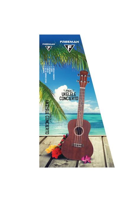 Pack Ukelele Freeman Tamaño Concierto Color Sapelly natural-0
