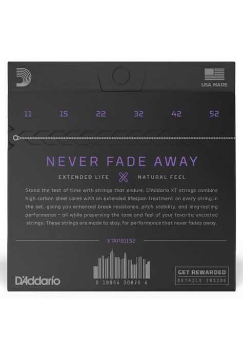 Cuerdas Recubiertas p/ Acústica Metálica D'addario XTAPB1152-1