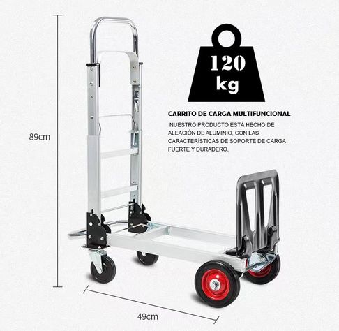 Carro Plegable de carga 120 Kg Tipo yegua Multifuncion-1
