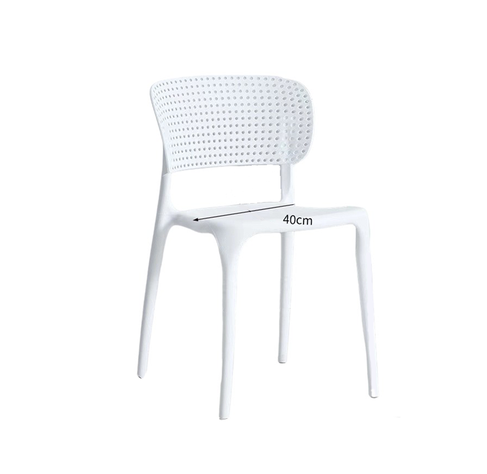 Silla de Escritorio Apilable Blanca-0