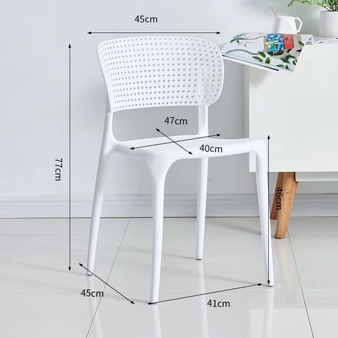 Silla de Escritorio Apilable Blanca-1