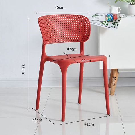 Silla de Escritorio Apilable Roja-1