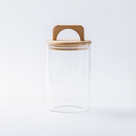 Pack 4 Contenedores Herméticos Vidrio Tapa Asa Bambú 1000ml-1