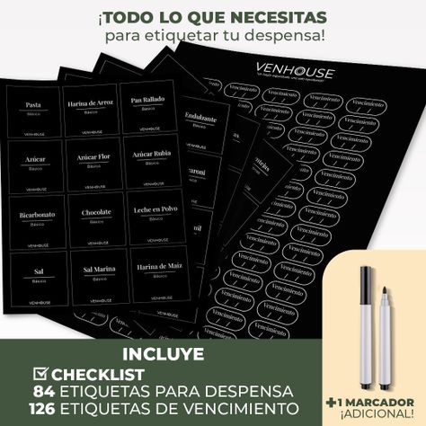 Set 5 Contenedores Herméticos Vidrio Cocina Acacia Con Asa Etiqueta Negra-2