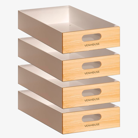 Pack 4 Organizadores Repisa Extraíble Cajones Despensa 28cm-0