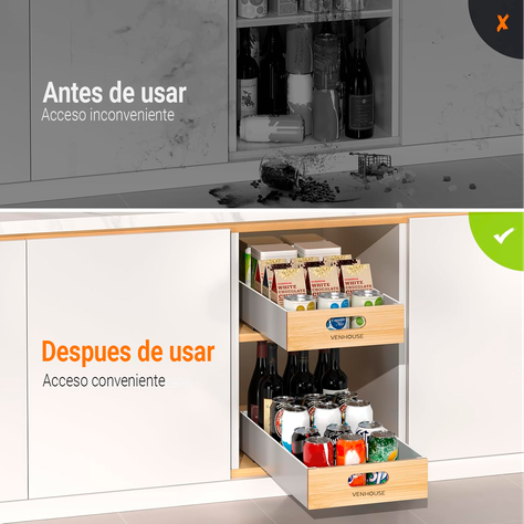 Pack 4 Organizadores Repisa Extraíble Cajones Despensa 28cm-4
