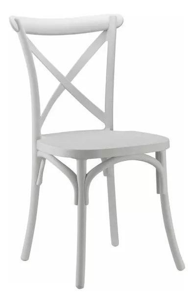 Silla Crossback Para Comedor Apilables  De Polipropileno Blanca-0