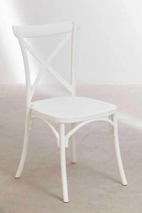 Silla Crossback Para Comedor Apilables  De Polipropileno Blanca-1
