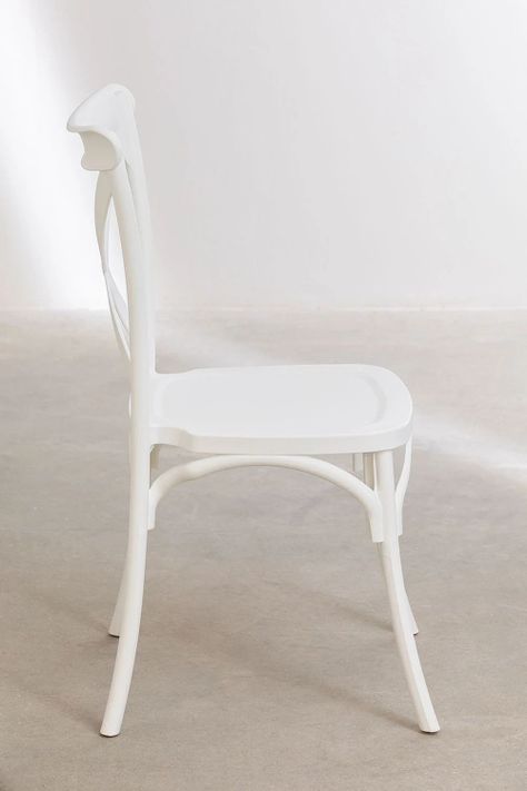 Silla Crossback Para Comedor Apilables  De Polipropileno Blanca-2