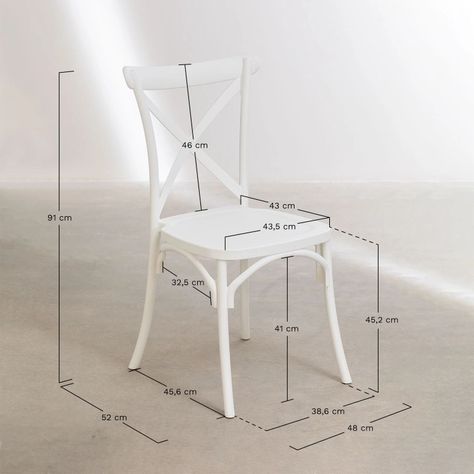 Silla Crossback Para Comedor Apilables  De Polipropileno Blanca-5