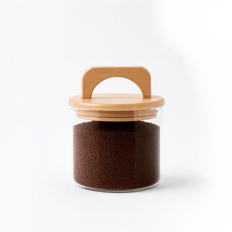 Frasco Contenedor Hermético Vidrio Tapa Asa Bambú 650ml-0