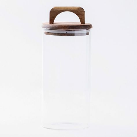 Pack 2 Contenedores Herméticos Vidrio Tapa Asa Acacia 1400ml-1