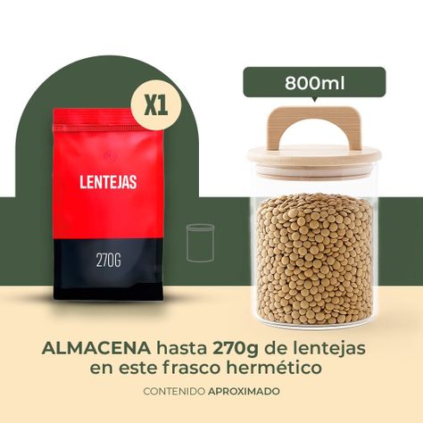 Frasco Contenedor Hermético Vidrio Tapa Asa Bambú 800ml-2