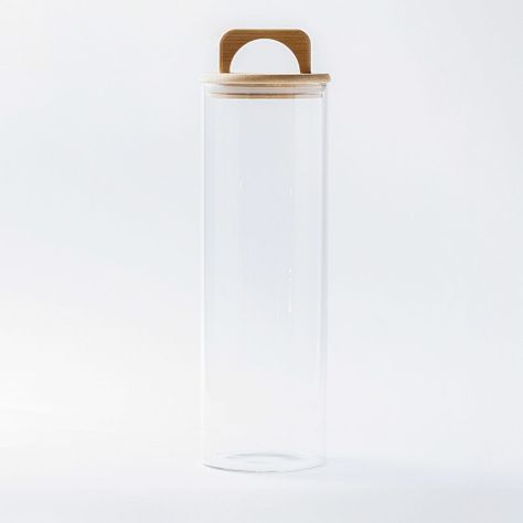 Pack 2 Contenedores Herméticos Vidrio Tapa Asa Bambú 2200ml-1