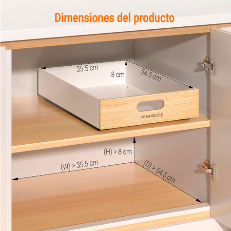 Pack 2 Organizadores Repisa Extraíble Cajones Despensa 35cm-2