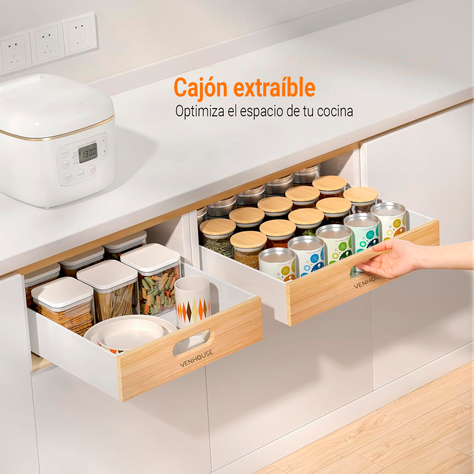 Pack 2 Organizadores Repisa Extraíble Cajones Despensa 35cm-4