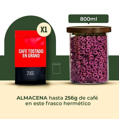 Pack 4 Frasco Contenedor Tarro Hermético Vidrio Acacia 800ml-1