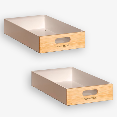 Pack 2 Organizadores Repisa Extraíble Cajones Despensa 28cm-0