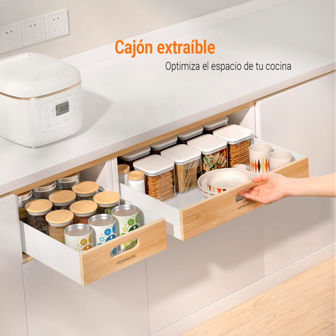 Pack 2 Organizadores Repisa Extraíble Cajones Despensa 28cm-1
