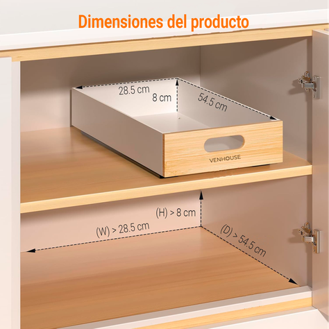 Pack 2 Organizadores Repisa Extraíble Cajones Despensa 28cm-3
