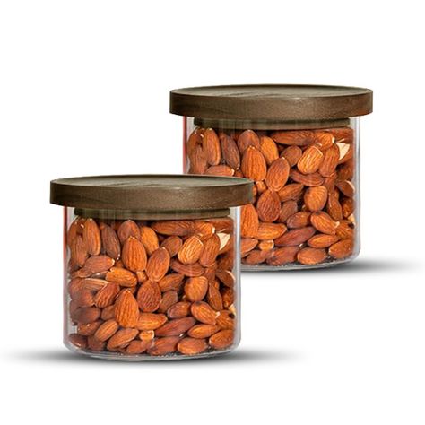 Pack 2 Frasco Contenedor Tarro Hermético Vidrio Acacia 500ml-0