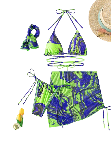 Traje de Baño Estampado - 4 piezas -6
