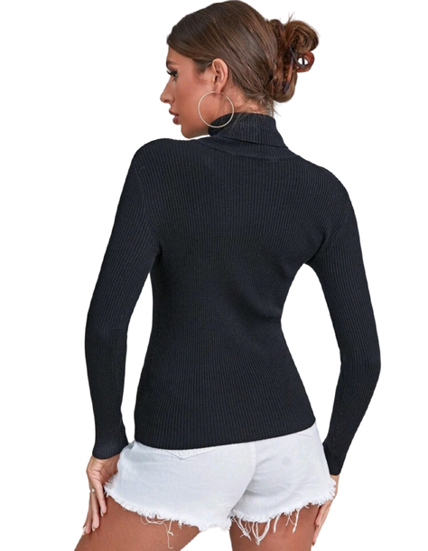 Sweater Cuello Tortuga Negro-1