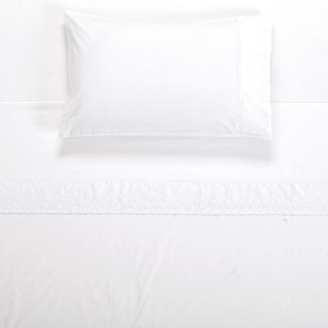 Juego Sabana Broderie Pamplona Super King Blanco-1