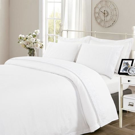 Juego Sabana Broderie Pamplona Super King Blanco-2