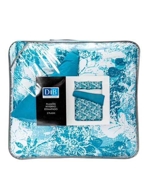 Plumon Reversible 2 Plazas  Flores Azul-4