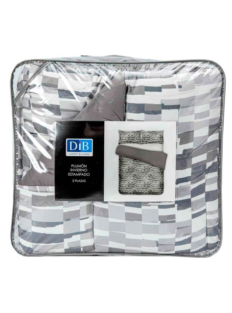 Plumon Reversible 2 Plazas Ladrillo Gris-4
