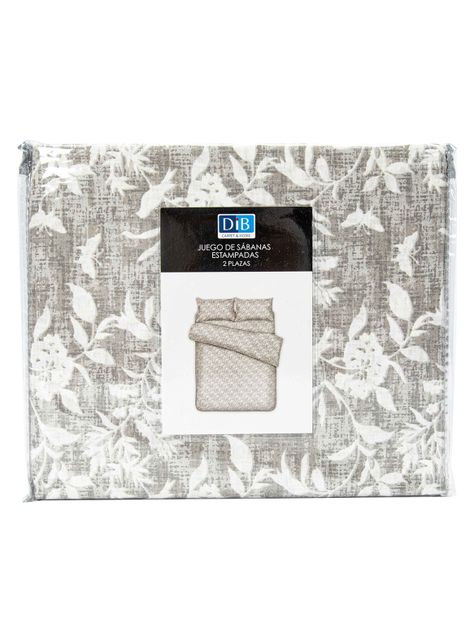 Pack 2 Sabanas Estampadas 2P Flores- Gris-3