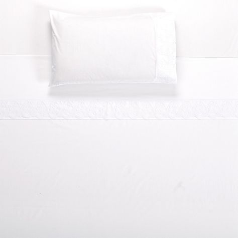 Juego Sabana Broderie Malaga 1.5P Blanco-2