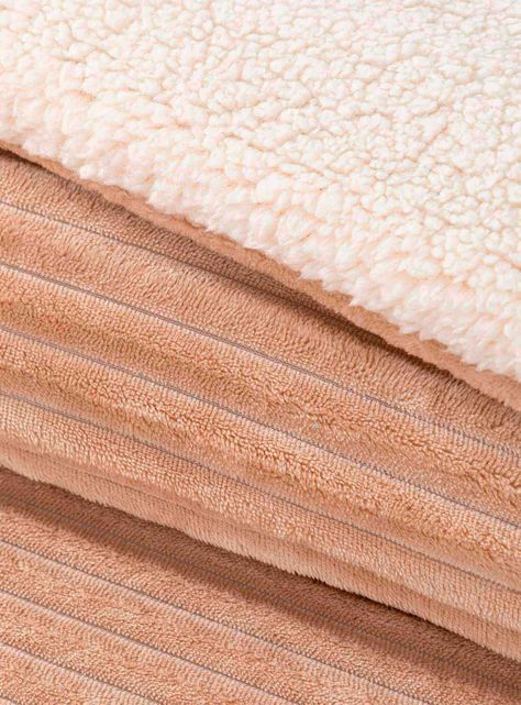 Cobertor  Reversible Sherpa 2 Plazas Cotelón Beige-1