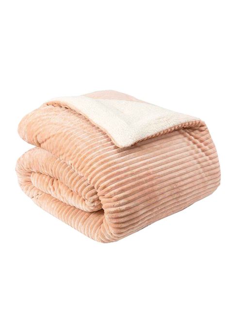 Cobertor  Reversible Sherpa 2 Plazas Cotelón Beige-3