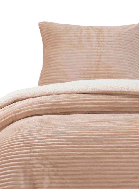 Cobertor Reversible Sherpa 1.5 Plaza Cotelón Beige-0