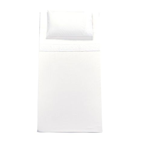 Juego Sabana Broderie Pamplona 1.5P Blanco-0