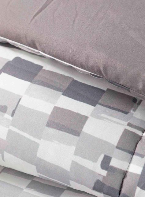 Plumon Reversible 1.5 Plaza Ladrillo Gris-1