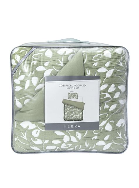 Cobertor Jacquard 1.5P Hojas Verde -4