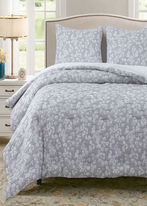 Cobertor Floral King Flores Gris-0